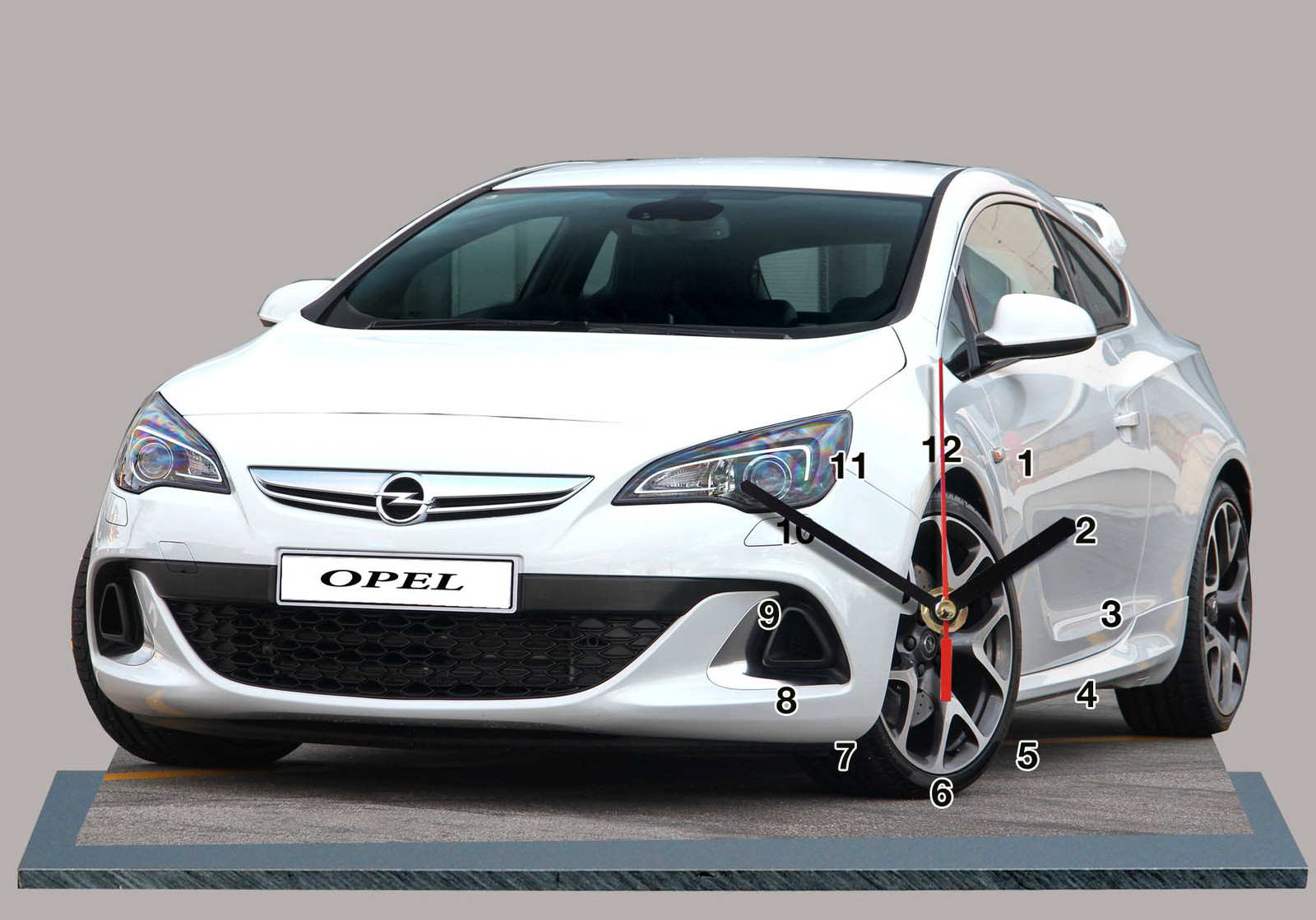 Voiture miniature Opel Astra-02 avec horloge 11,8x7,8 pouces, le cadeau idéal pour homme