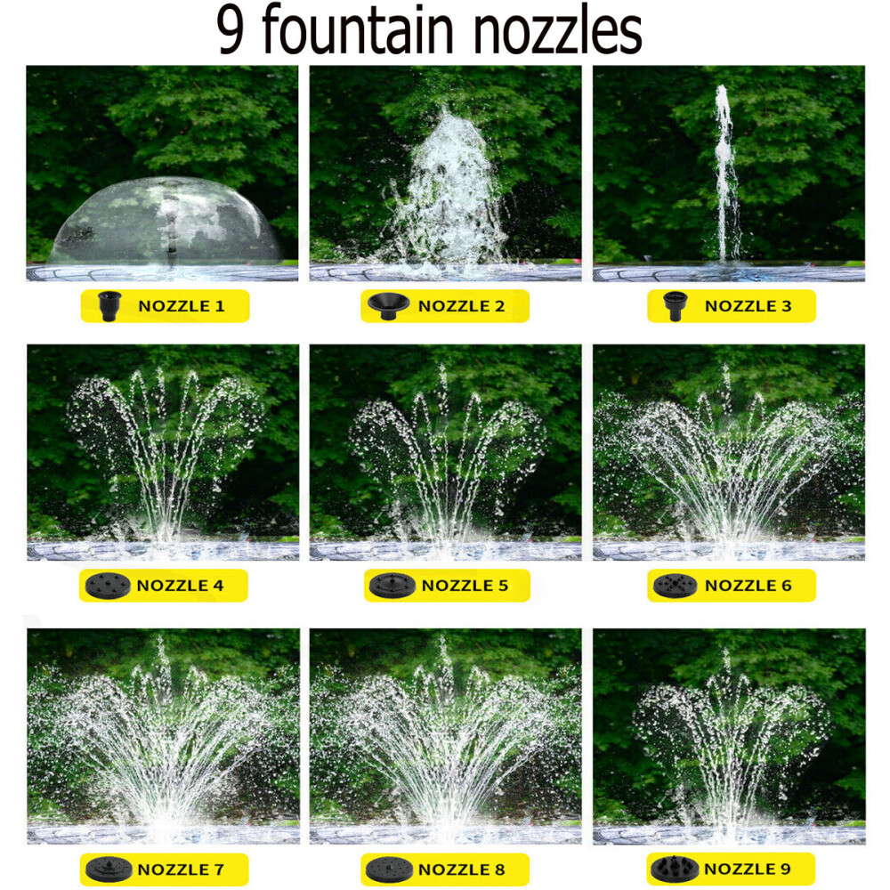 New 12W 9V Solar Powered Water Fountain Pump Bird Bath Pond Pool Garden