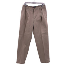 Chaps Mens Dress Slacks Pants Size 34"X32" Khaki Pleated Front Slash Pockets