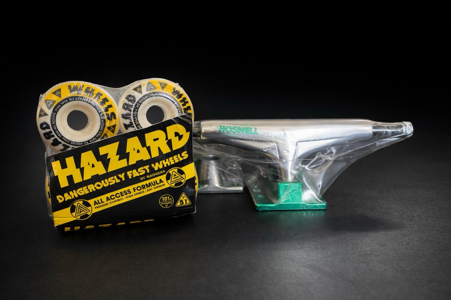 NEW Tensor Green Fade/Chrome Skateboard Trucks With Hazard W