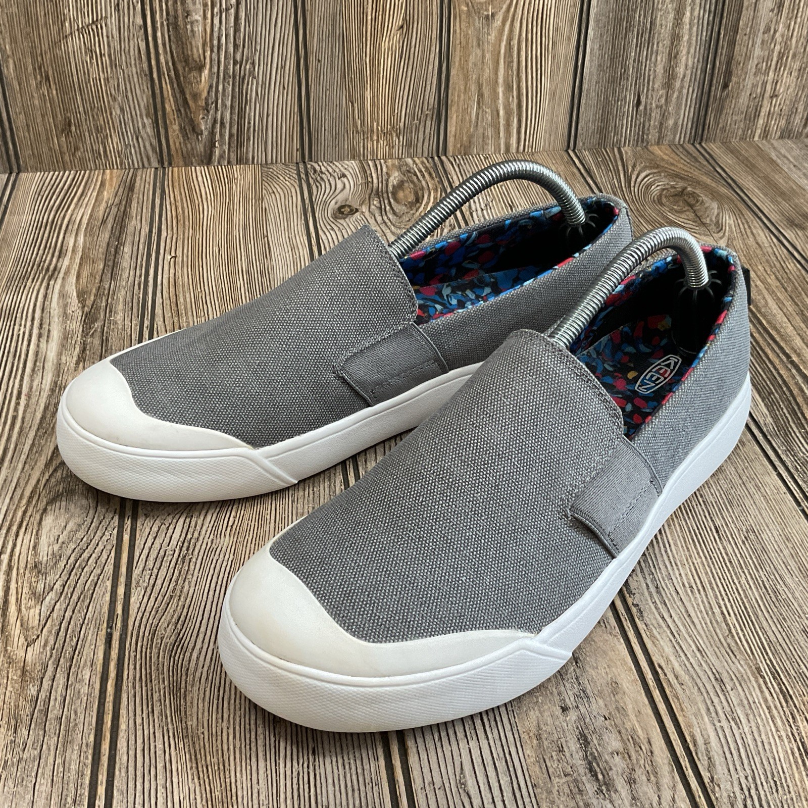 Scarpe basse mocassini Keen Elena slip on donna 11 tela grigia outdoor 1022565