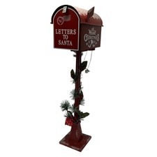 St Nicholas Square Letters to Santa Red LED Standing Mailbox Christmas Decor NEW