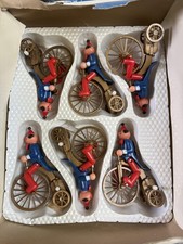 Vintage Fast Tricycle Wind Up Toy Lot Of 6 Hong Kong Clown Plastic Riders Boxed