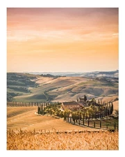 Tuscany Landscape Wall Art Poster - Serene Countryside View Home Decor