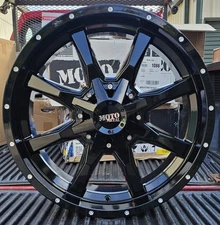 20x9 Moto Metal MO970 20" Gloss Black Milled Lip 6x135 6x5.5 Wheel 18mm Rim