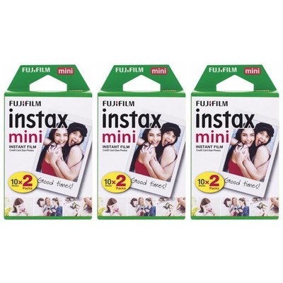 3 x Fujifilm instax mini Sofortbildfilme Doppelpack für 60 Bilder