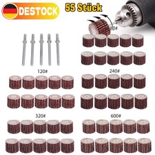 55x. F&auml;cherschleifer K80-600 Schleifstift Vliesschleifer f&uuml;r Dremel Proxxon Set