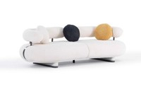 Design 3-Sitzer Sofa Boucle Beige Modernes Couch Polstersofa Dreier