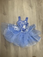 WEISSMAN Costumes Dance Girls SC Ballet Tutu Dress Ballerina Blue Flower Sequin