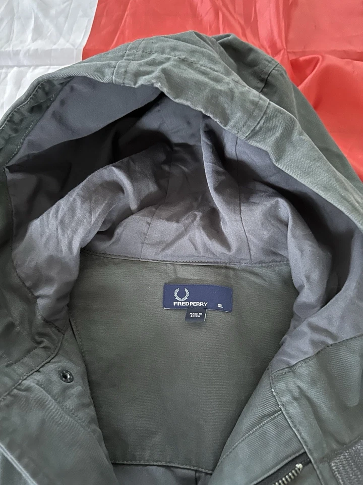 Vintage Fred Perry Parka Jacket XL ~ Charcoal Grey ~ Ben Sherman Oasis Casual - Image 3 of 4
