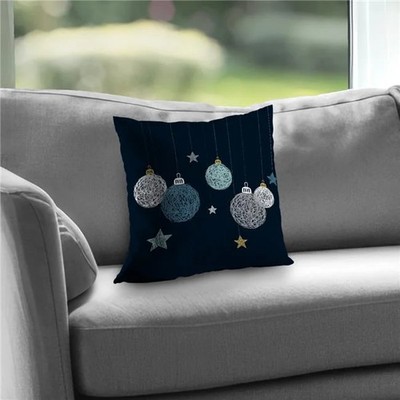 Begin Home Decor C1PT14143WJ3Y8 14 x 14 in. Christmas Ball Vector - Blue Livi...