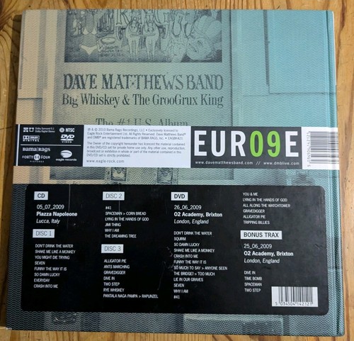 Dave Matthews Band – Europe 2009 (3 CD / NTSC DVD Box Set 2009) - Picture 7 of 7