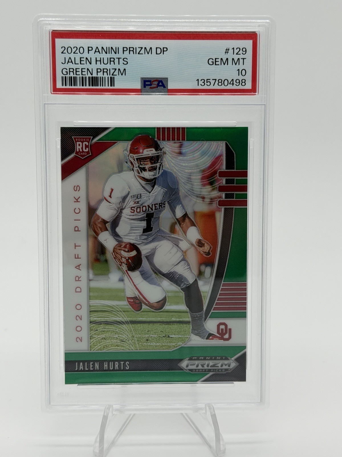 Jalen Hurts Panini Prizm Draft Picks #129 Green