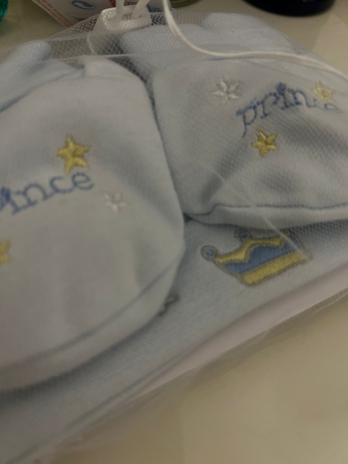 Hat and bootee set Size / Baby born or 0Brand : soft touch New with tags image 4