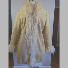 90s/Y2K Vintage Afghan Penny Lane Suede Coat MIXIT Embroidery Back Sleeve Size L
