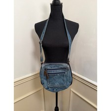 Vintage Y2K Denim Shoulder Crossbody Bag Multi-Pocket Utility Jean Purse Boho