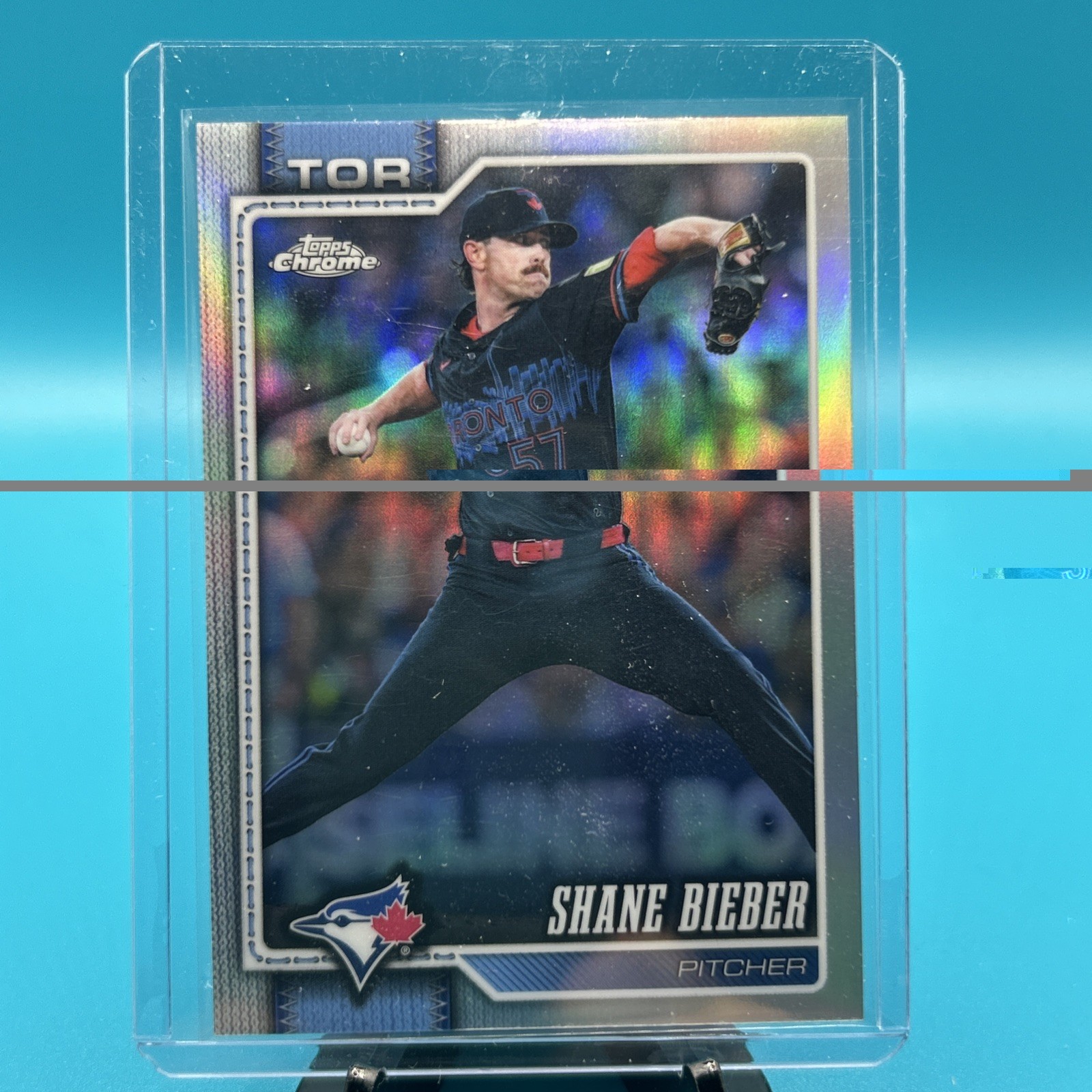 2026 Topps Chrome Shane Bieber Refractor #21 Blue Jays