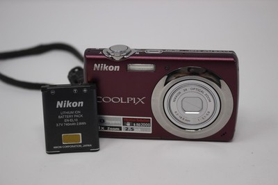 Nikon Coolpix S220 10.0 MP Slim Digital Camera Plum f/3.1-5.9 3x Optical Zoom