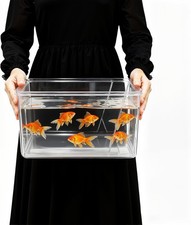1.5 Gallon Plastic Fish Tank Large Bowl Shatterproof W/ Crystal Clear