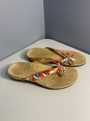 Vionic Bella II Sz 7 Thong Sandals Arch Support Shoe Floral Multi Color Festival