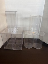 Vintage Clear Plastic Display Case Lot Of 8 For Ty Beanie Babies- 3 Sizes