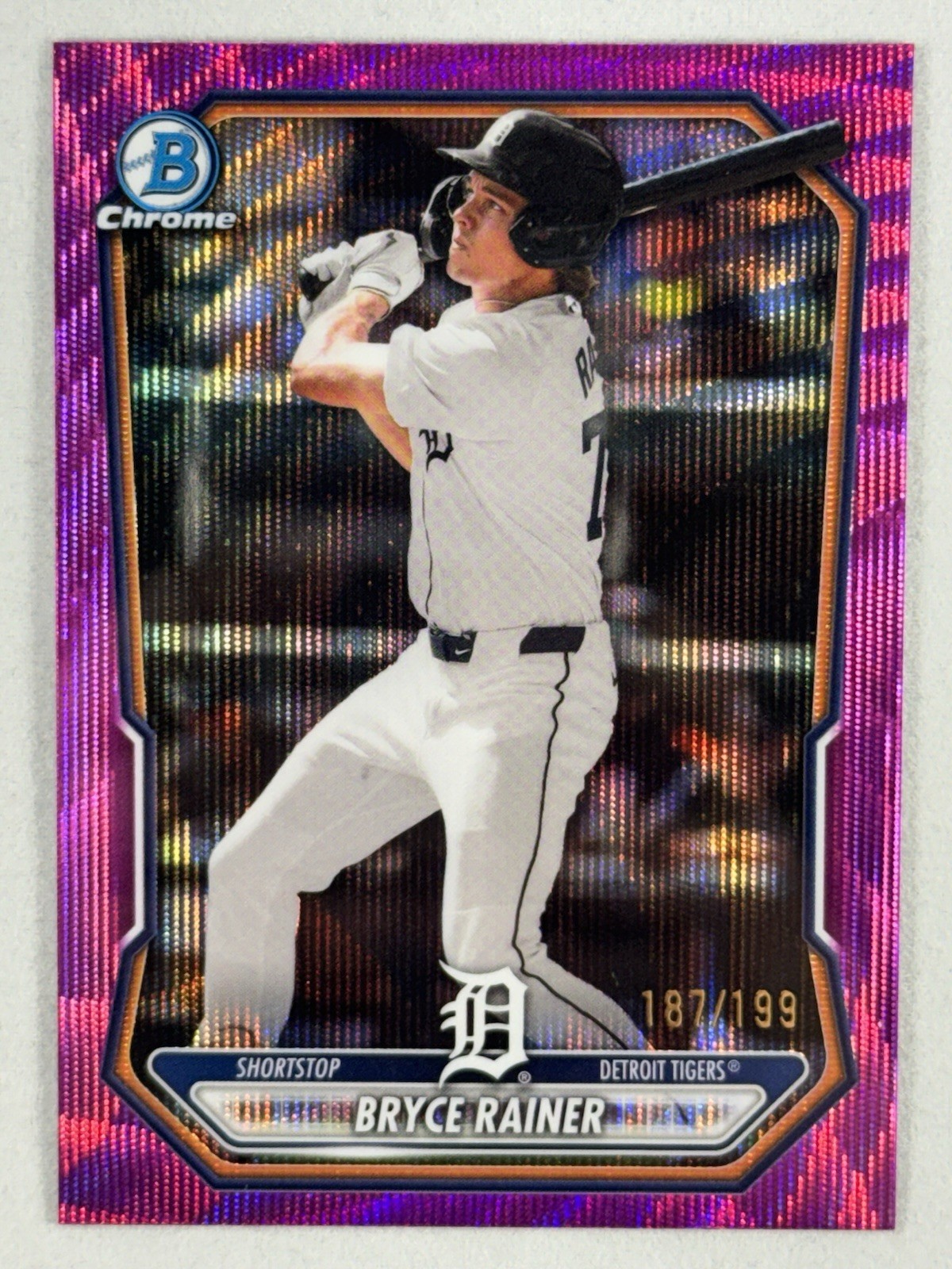 2026 Bowman Chrome Prospects Fuchsia Wave Refractors #BCP99 Bryce Rainer 187/199