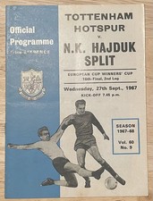 Tottenham Hotspur v Hajduk Split European CWC Match Programme 27.09.1967
