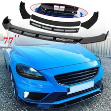 Gloss Black Front Bumper Lip Spoiler Splitter Body Kit For Volvo V40 S40 S60 S90