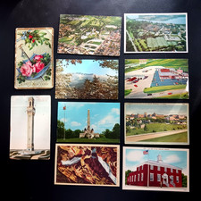 LOT of 10 OLD postcards - scenes, holiday, ra...