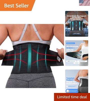 Breathable Supportive Back Brace for Lower Back Pain Relief - Men & Women, Small