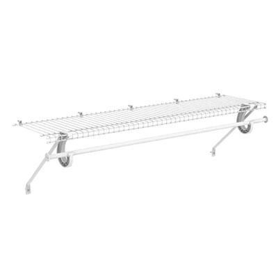 48 in. W x 12 in. D White Steel Wire Closet Shelf with Closet Rod
