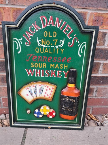 Jack Daniels Whiskey Vintage Holzschild Bar Pub Mancave Sammler