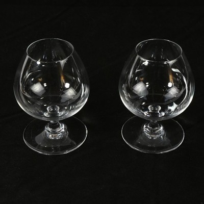 Set of 2 Baccarat Brandy Cognac Snifters Glasses Small 3.75'' Tall