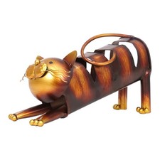 Cat Shaped Wine Holder Space Saving Metal Sculpture Wine