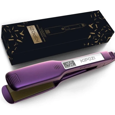 Hair Straighteners Wide Plate Titanium Flat Iron with Digital LCD Display KIPOZI