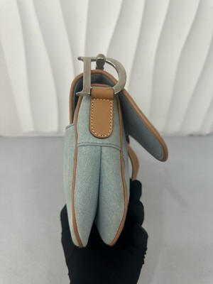 Christian Dior Vintage Double Saddle Light Blue Denim with