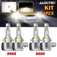 4pcs Auxito 9005 9006 LED Headlight Bulb High Low Beam Combo Kit 40000LM Bright