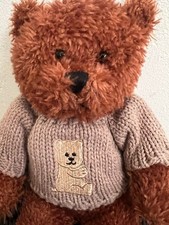 Dakin Plush Teddy Bear Brown with Tan Sweater Vintage - foot emblem e