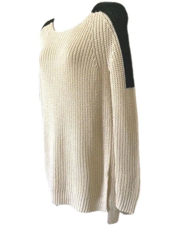 ANN TAYLOR Colorblock Chunky Knit Pullover Sweater - Image 4 of 4