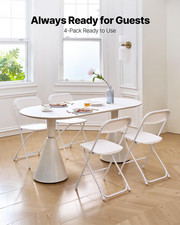 4 Pack Folding Chairs, White