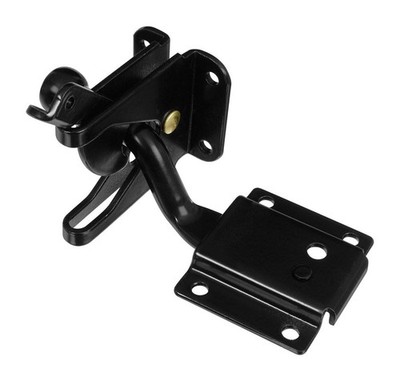 National Hardware 2x2.17x4.13 Steel Automatic Gate Latch Black