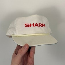 Vintage 90s Sharp Stereo Electronics Strapback Hat White Streetwear Cap
