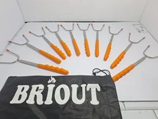 Briout Marshmallow Roasting Sticks 10 Count Extra Long Telescopic Orange Handles