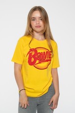 David Bowie Kids T Shirt Diamond Dogs Logo new Official Yellow Ages 3-14 yrs