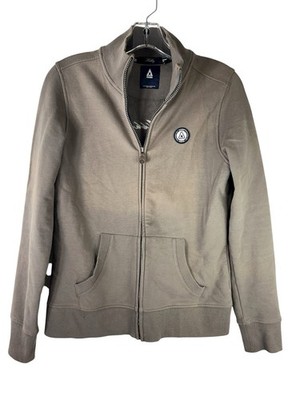 Gaastra womans jacket hadley coat large brown full zip sweatshirt