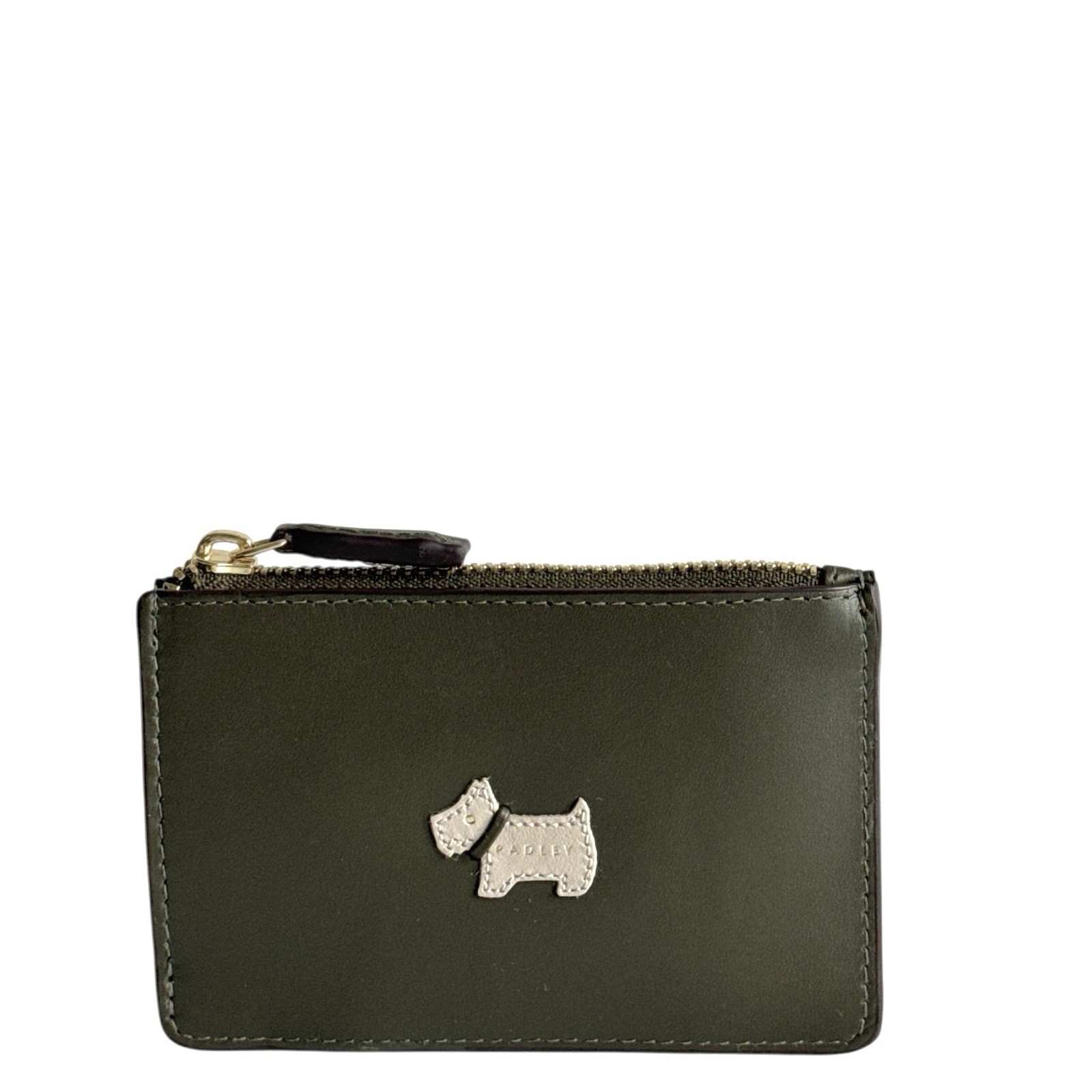 Radley Purse Green Leather Small Coin Card Wallet - Heritage Radley Protect -New