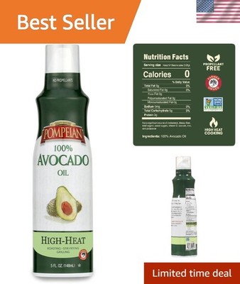 100% Avocado Oil Cooking Spray, 5 Fl Oz   Non-Toxic High Heat Flavor Enhancer
