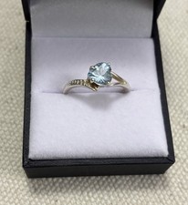 7.75 Topaz Heart Ring 925 Sterling Silver