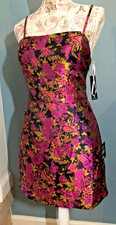 W M Lulus NWT Awesome Fun Jacquard Chic Boho Couture Whimsy Back Lace-Up Dress