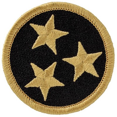 Black &  Gold Tennessee Tristar Patch - 2'' Round Embroidered Patch